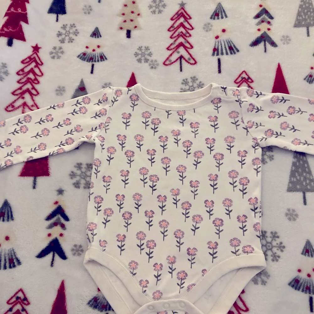 Gymboree flowered girls long sleeve onesie